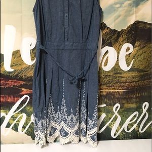 Dress Barn Dresses - Denim and Lace Dress Dress Barn Dresses - Denim and Lace Dress